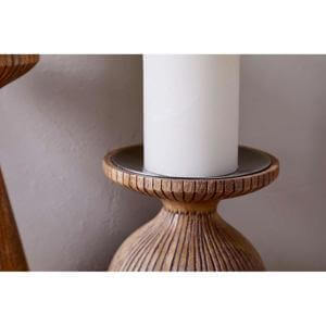 Nkuku Omari Mango Wood Candlestick Natural